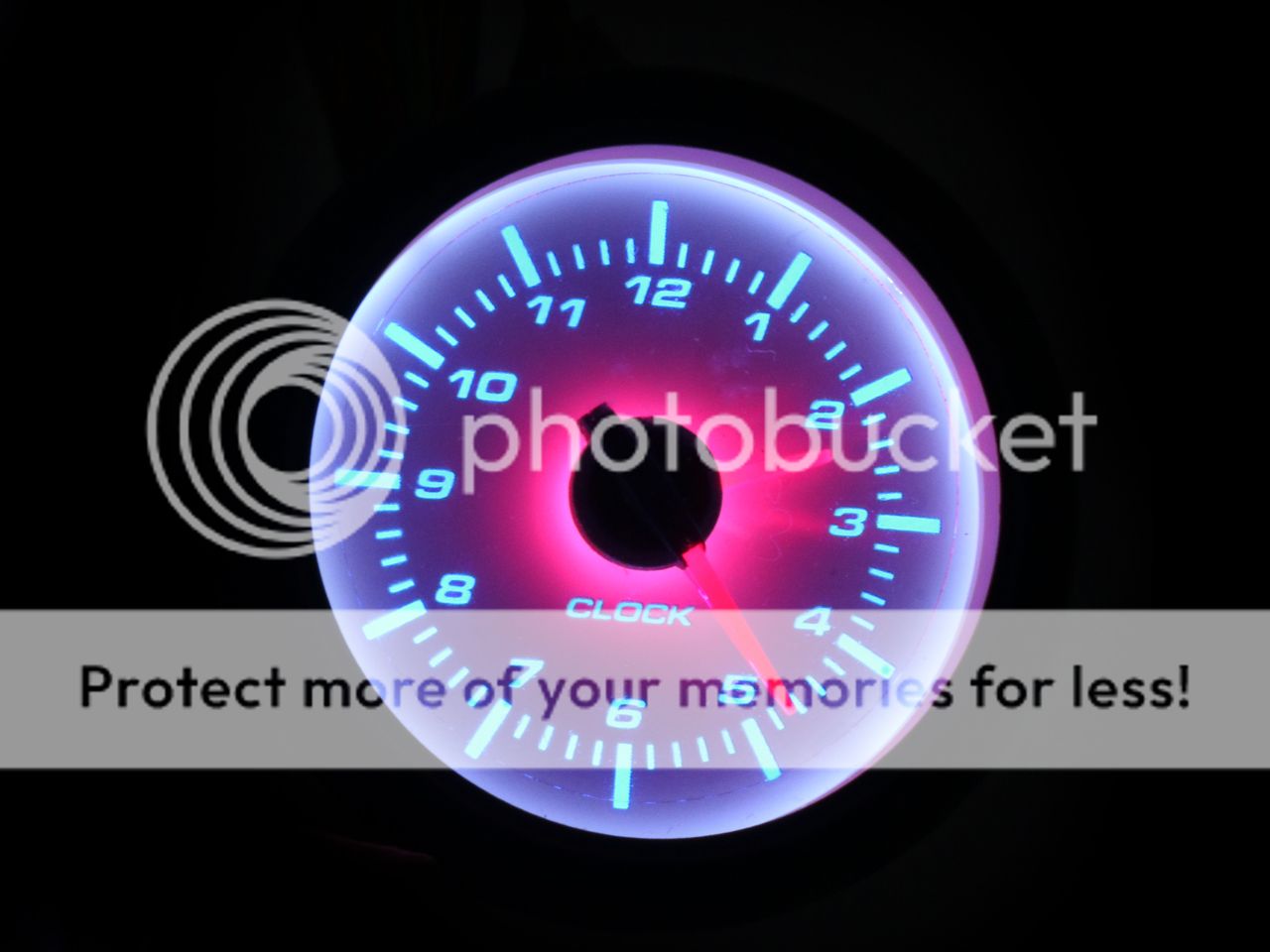 52mm Car Dashboard Clock Analog Truck Gauge Meter White LED Clear